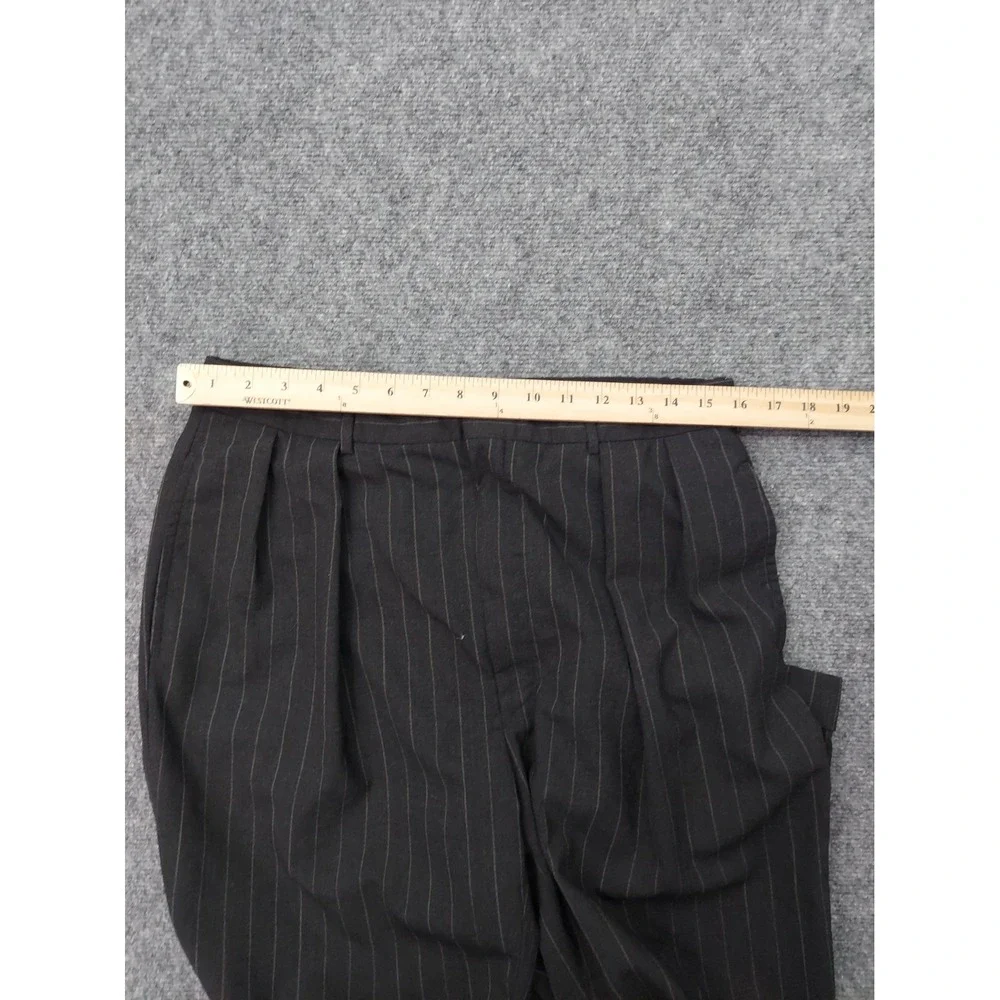 Vtg Polo Ralph Lauren Dress Pants Mens 36x32 Gray Pinstripe Cuffed Pleated